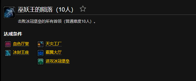 wow魔兽世界怀旧服巫妖王的陨落成就攻略