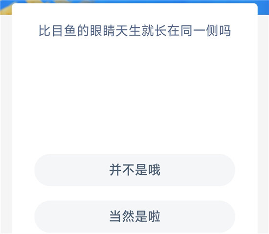 神奇海洋10.28问题答案-比目鱼的眼睛天生就长在同一侧吗