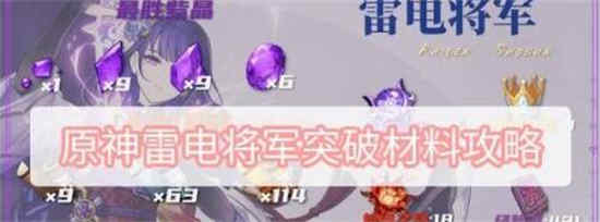 原神雷电将军突破材料有哪些 雷电将军突破材料一览